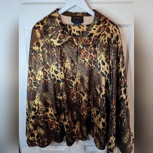 ASHRO animal print Cape And Top Black, Brown And Gold size 14 fully reversible